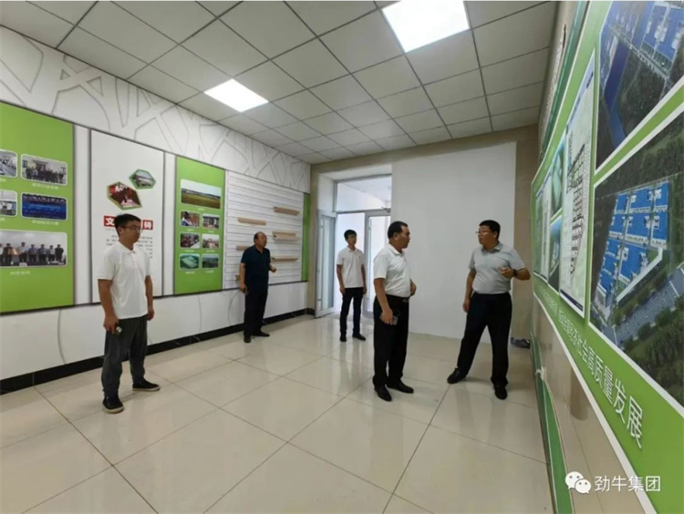 8月17日勁牛集團董事長(cháng)張子毅一行考察商河縣沙河鎮養殖場(chǎng)資源及設施農業(yè)大棚種植基地